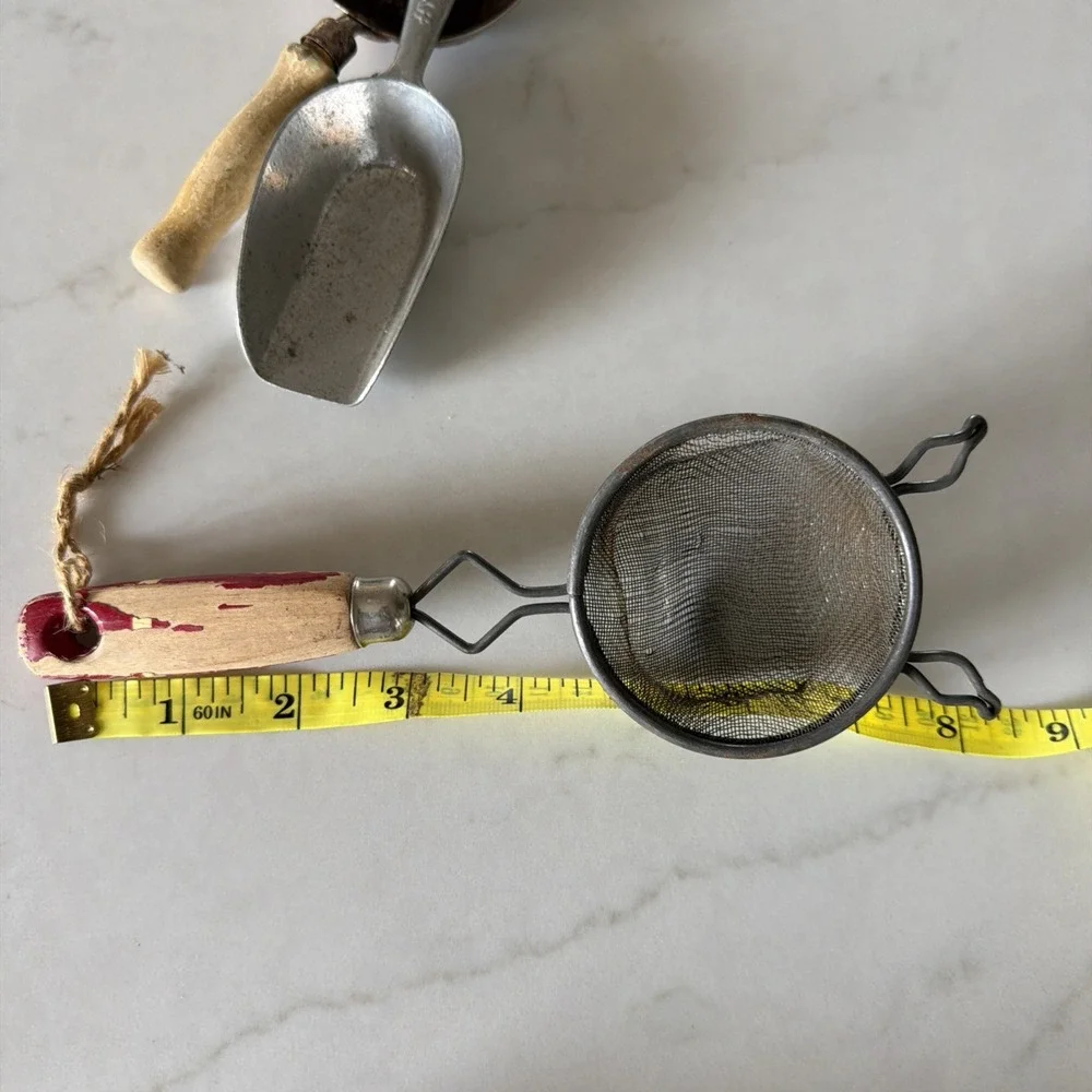 Lot 3 Scoop Spoon Strainer‎ HYGIA Germany Primitive Rustic Farmhouse VTG